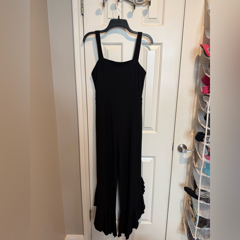 INC International Concepts Black Wide-Leg Jumpsuit with Straps